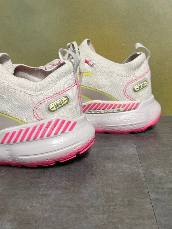 Brooks Glycerin StealthFit GTS 20 Women's Running Shoes Grey/Yellow/Pink Size 7B - Picture 13 of 15
